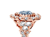 Rose gold Fancy Blue Heart Cut Diamond Halo Ring with Pavé Band and Four-Prong Setting_46