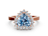 Rose gold Fancy Blue Heart  Cut Diamond Halo Ring with Round Brilliant Halo and Solitaire Band_73