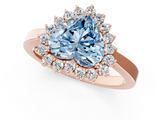 Rose gold Fancy Blue Heart  Cut Diamond Halo Ring with Round Brilliant Halo and Solitaire Band_74