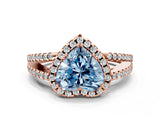 Rose gold Fancy Blue Heart Cut Diamond Halo Split Shank Engagement Ring_39