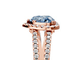 Rose gold Fancy Blue Heart Cut Diamond Halo Split Shank Engagement Ring_44