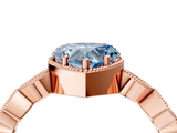 Rose gold Fancy Blue Heart  Cut Diamond Milgrain Marquise Band with Prong Setting_7