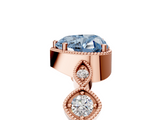 Rose gold Fancy Blue Heart  Cut Diamond Milgrain Marquise Band with Prong Setting_8