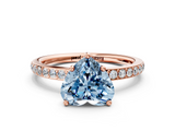Rose gold Fancy Blue Heart  Cut Diamond Pavé Band Ring with Four-Prong Setting_24