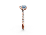 Rose gold Fancy Blue Heart  Cut Diamond Pavé Band Ring with Four-Prong Setting_26