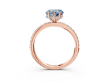 Rose gold Fancy Blue Heart  Cut Diamond Pavé Band Ring with Four-Prong Setting_27