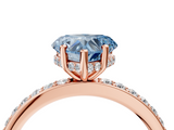 Rose gold Fancy Blue Heart  Cut Diamond Pavé Band Ring with Four-Prong Setting_28