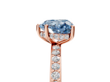 Rose gold Fancy Blue Heart  Cut Diamond Pavé Band Ring with Four-Prong Setting_29
