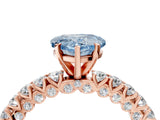 Rose gold Fancy Blue Heart Cut Diamond Pavé Band Solitaire Ring with Prong Setting_83