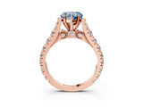 Rose gold Fancy Blue Heart  Cut Diamond Pavé Band Solitaire with Four-Prong Setting_18