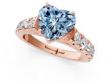 Rose gold Fancy Blue Heart  Cut Diamond Pavé Band Solitaire with Four-Prong Setting_4
