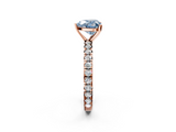 Rose gold Fancy Blue Heart  Cut Diamond Pavé Band with Four-Prong Setting_39