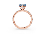 Rose gold Fancy Blue Heart  Cut Diamond Pavé Band with Four-Prong Setting_40