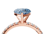 Rose gold Fancy Blue Heart  Cut Diamond Pavé Band with Four-Prong Setting_41