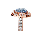 Rose gold Fancy Blue Heart Cut Diamond Pavé Halo Ring with Four-Prong Setting_41