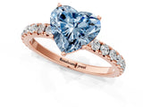 Rose gold Fancy Blue Heart Cut Diamond Pavé Solitaire Engagement Ring with Four-Prong Setting_70