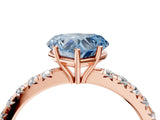 Rose gold Fancy Blue Heart Cut Diamond Pavé Solitaire Engagement Ring with Four-Prong Setting_73