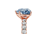 Rose gold Fancy Blue Heart Cut Diamond Pavé Solitaire Engagement Ring with Four-Prong Setting_74
