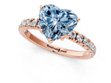 Rose gold Fancy Blue Heart Cut Diamond Pave Band Solitaire Ring with Four-Prong Setting_52