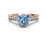 Rose gold Fancy Blue Heart  Cut Diamond Pave Band with Four-Prong Setting_37
