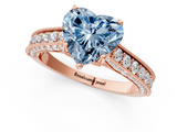 Rose gold Fancy Blue Heart  Cut Diamond Pave Band with Four-Prong Setting_38