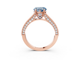 Rose gold Fancy Blue Heart  Cut Diamond Pave Band with Four-Prong Setting_40