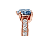 Rose gold Fancy Blue Heart  Cut Diamond Pave Band with Four-Prong Setting_42