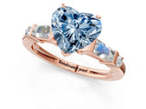 Rose gold Fancy Blue Heart  Cut Diamond Ring with Baguette Side Stones, Channel Set Band, and Four-Prong Setting_25
