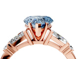 Rose gold Fancy Blue Heart  Cut Diamond Ring with Baguette Side Stones, Channel Set Band, and Four-Prong Setting_28
