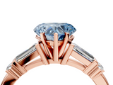 Rose gold Fancy Blue Heart  Cut Diamond Ring with Baguette Side Stones, Channel Set Band, and Four-Prong Setting_7