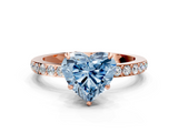 Rose gold Fancy Blue Heart  Cut Diamond Ring with Pavé Band and Four-Prong Setting_53