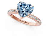 Rose gold Fancy Blue Heart  Cut Diamond Ring with Pavé Band and Four-Prong Setting_54
