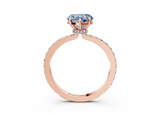 Rose gold Fancy Blue Heart  Cut Diamond Ring with Pavé Band and Four-Prong Setting_56