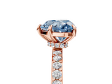 Rose gold Fancy Blue Heart  Cut Diamond Ring with Pavé Band and Four-Prong Setting_58