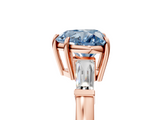 Rose gold Fancy Blue Heart  Cut Diamond Ring with Tapered Baguette Side Stones in Four-Prong Setting_8