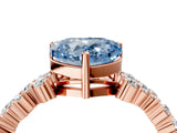 Rose gold Fancy Blue Heart Cut Diamond Scattered Round Accent Ring with Prong Setting_16
