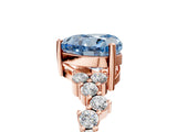 Rose gold Fancy Blue Heart Cut Diamond Scattered Round Accent Ring with Prong Setting_17
