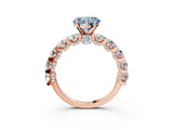 Rose gold Fancy Blue Heart Cut Diamond Side Stone Engagement Ring with Four-Prong Setting_27