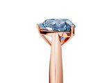 Rose gold Fancy Blue Heart Cut Diamond Solitaire Engagement Ring with Cathedral Setting and Four-Prong Mount_101