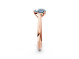 Rose gold Fancy Blue Heart Cut Diamond Solitaire Engagement Ring with Cathedral Setting and Four-Prong Mount_113