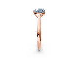 Rose gold Fancy Blue Heart Cut Diamond Solitaire Engagement Ring with Cathedral Setting and Four-Prong Mount_14