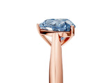 Rose gold Fancy Blue Heart Cut Diamond Solitaire Engagement Ring with Cathedral Setting and Four-Prong Mount_17