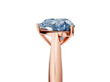 Rose gold Fancy Blue Heart Cut Diamond Solitaire Engagement Ring with Cathedral Setting and Four-Prong Mount_47