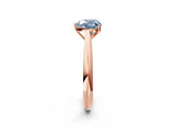 Rose gold Fancy Blue Heart Cut Diamond Solitaire Engagement Ring with Cathedral Setting and Four-Prong Mount_98