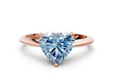 Rose gold Fancy Blue Heart Cut Diamond Solitaire Engagement Ring with Classic Band and Four-Prong Setting_24