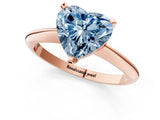 Rose gold Fancy Blue Heart Cut Diamond Solitaire Engagement Ring with Classic Band and Four-Prong Setting_25