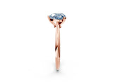 Rose gold Fancy Blue Heart Cut Diamond Solitaire Engagement Ring with Classic Band and Four-Prong Setting_26