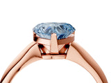 Rose gold Fancy Blue Heart Cut Diamond Solitaire Engagement Ring with Classic Band and Four-Prong Setting_28