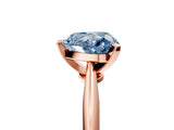 Rose gold Fancy Blue Heart Cut Diamond Solitaire Engagement Ring with Classic Band and Four-Prong Setting_29