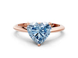 Rose gold Fancy Blue Heart Cut Diamond Solitaire Engagement Ring with Classic Band and Four-Prong Setting_85
